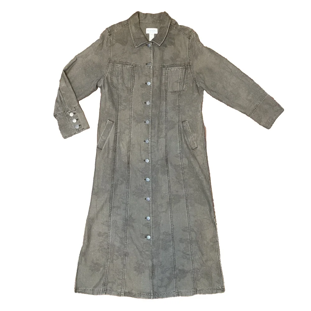 J Jill Womens 10P Maxi Trench Jacket Western Rodeo Country Y2K Vintage Duster